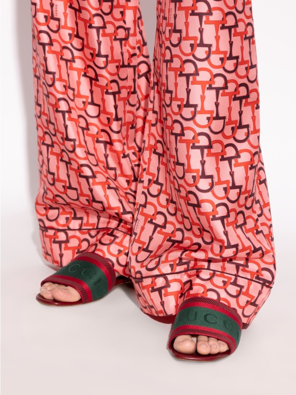 Gucci Burgundy Slides with Red and Green Web Stripe - Picture 10 of 13